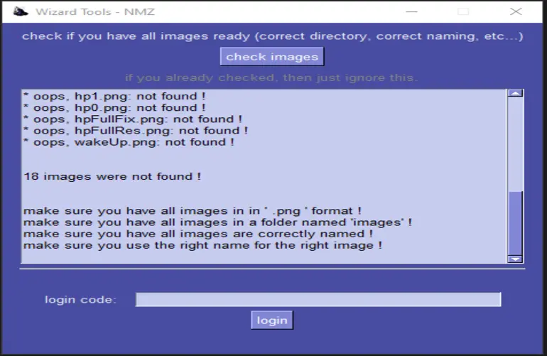 Check images failing — files missing